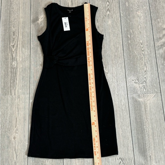 Sugarlips Wild One Front Twist Knit Dress Black Size Small Mini LBD - Picture 9 of 11